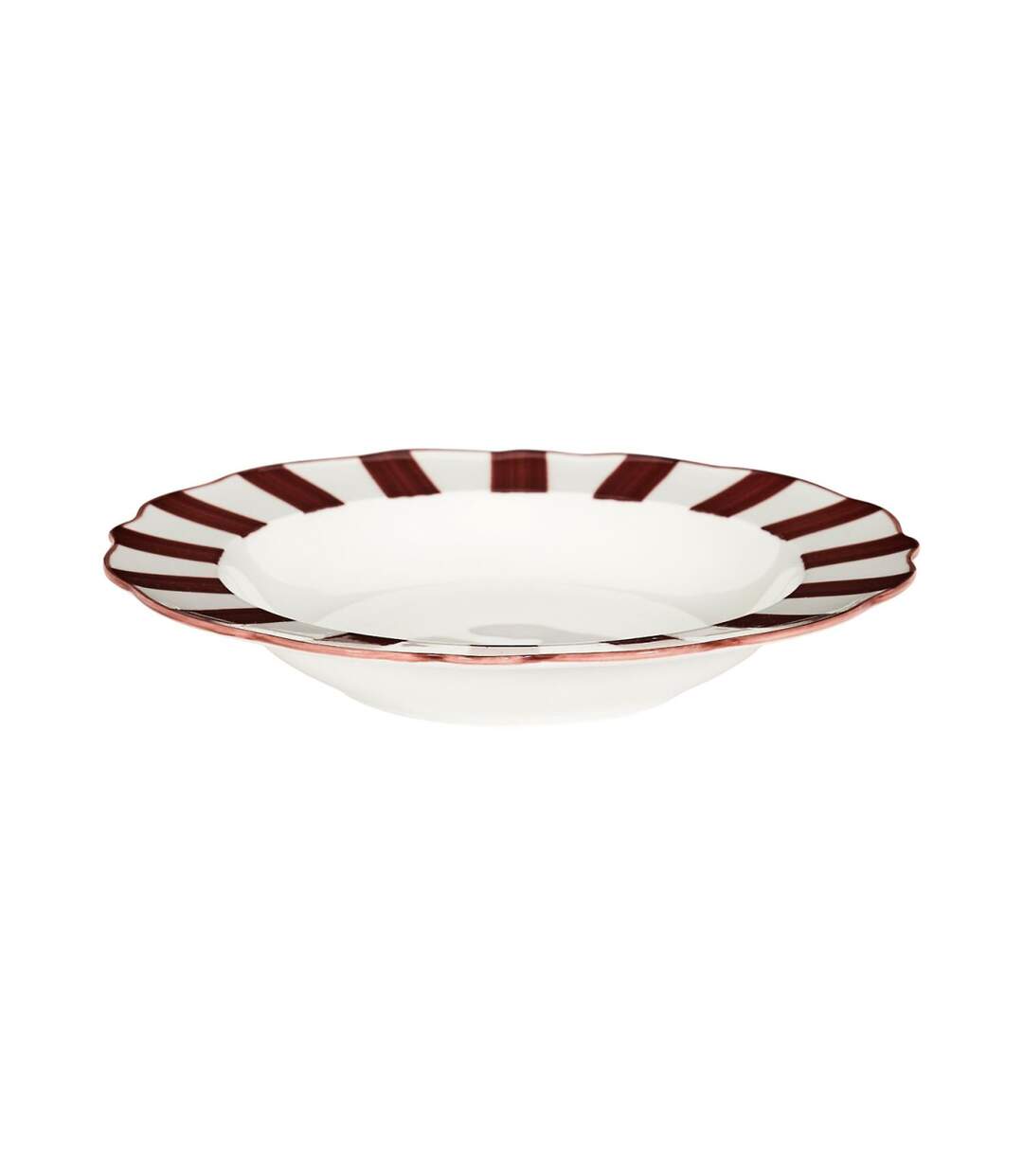Lot de 6 Assiettes Creuses Cleo 20cm Bordeaux & Blanc-2