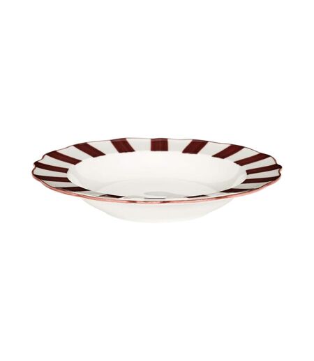 Lot de 6 Assiettes Creuses Cleo 20cm Bordeaux & Blanc