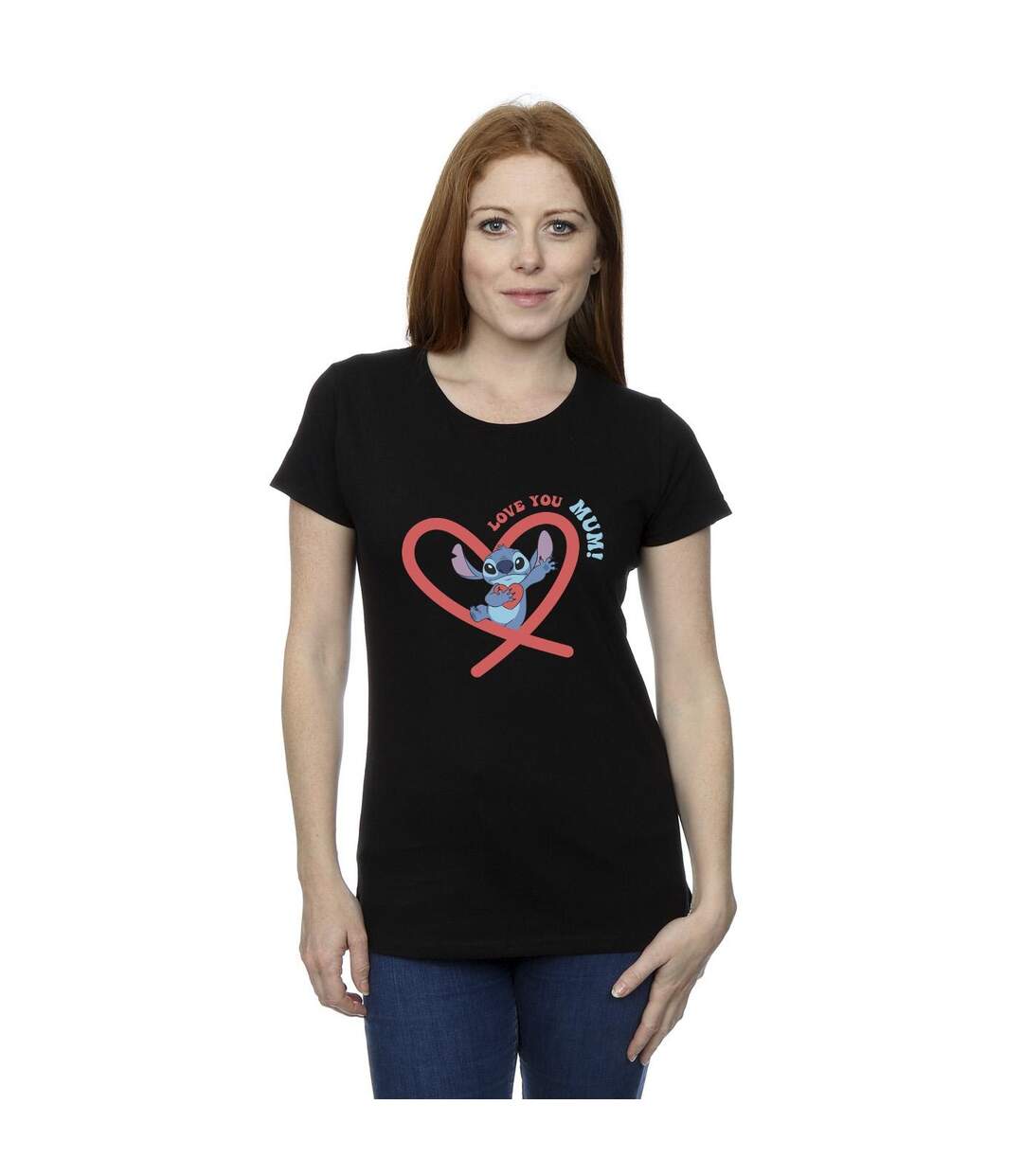 Disney T-shirt en coton Femme/Ladies Lilo & Stitch Love You Mum (Noir) - UTBI25738-2