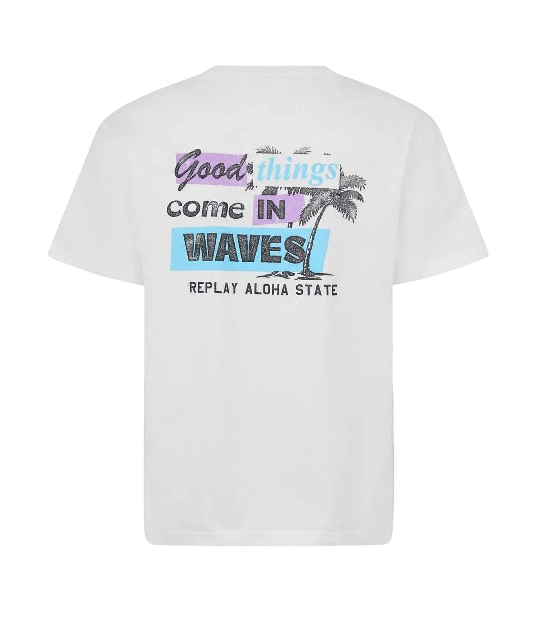 T-shirt Motif/style Imprimé Graphique Aloha State Homme Blanc Replay-3