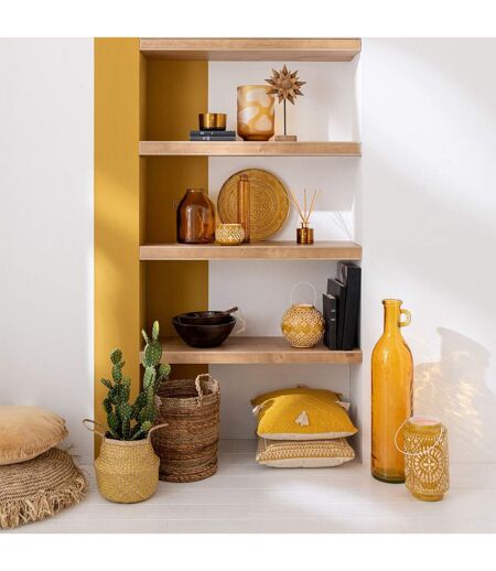 Vase Anse en Verre Bouteille 75cm Ocre