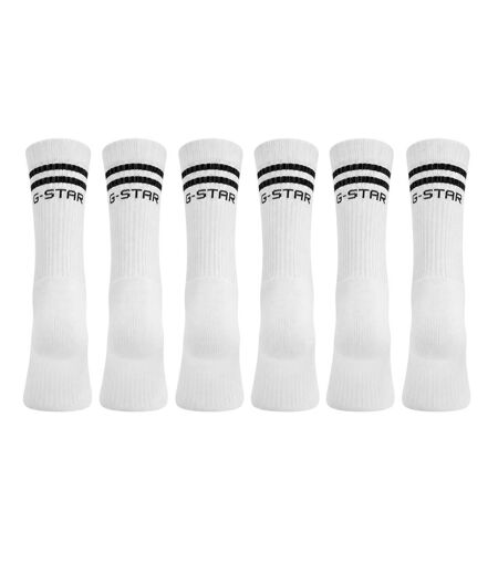 Pack Of 4  Unisex Adult Crow Crew Socks  Bright White G-Star