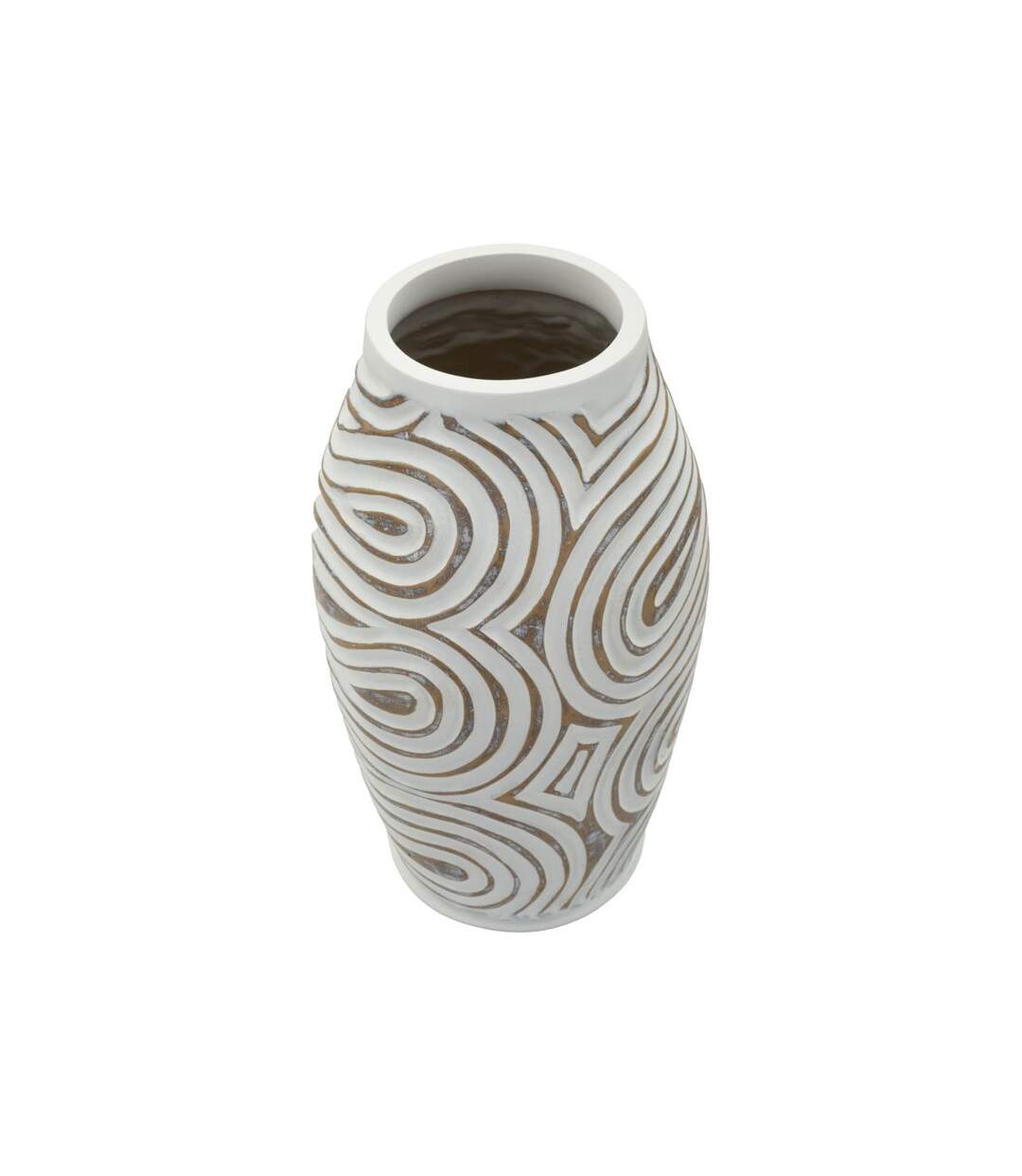 Vase Design en Résine Oblix 35cm Blanc-2