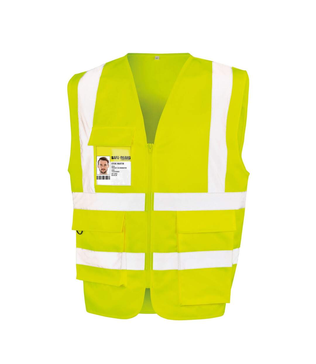 Unisex adult security vest fluorescent yellow SAFE-GUARD by Result-1