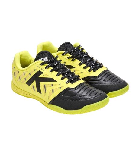Mens All In Black Flat Trainers Lime Black Kelme
