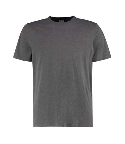 Mens marl fashion t-shirt dark grey marl Kustom Kit