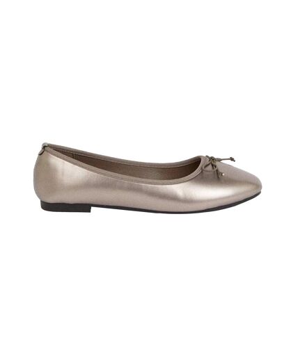 Womens/ladies phoebe bow flat ballet shoes silver Dorothy Perkins