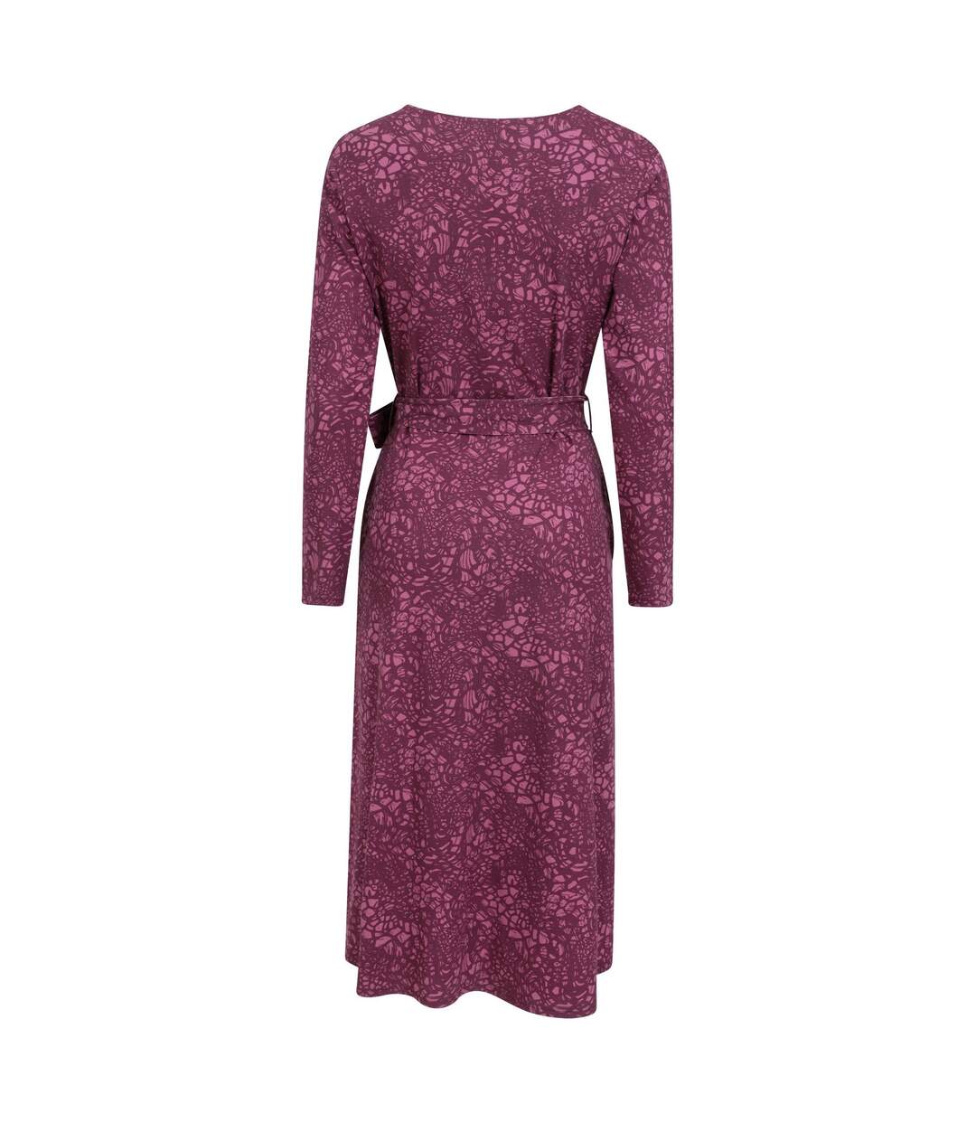 Womens/ladies santorini floral long-sleeved midi dress burgundy Mountain Warehouse