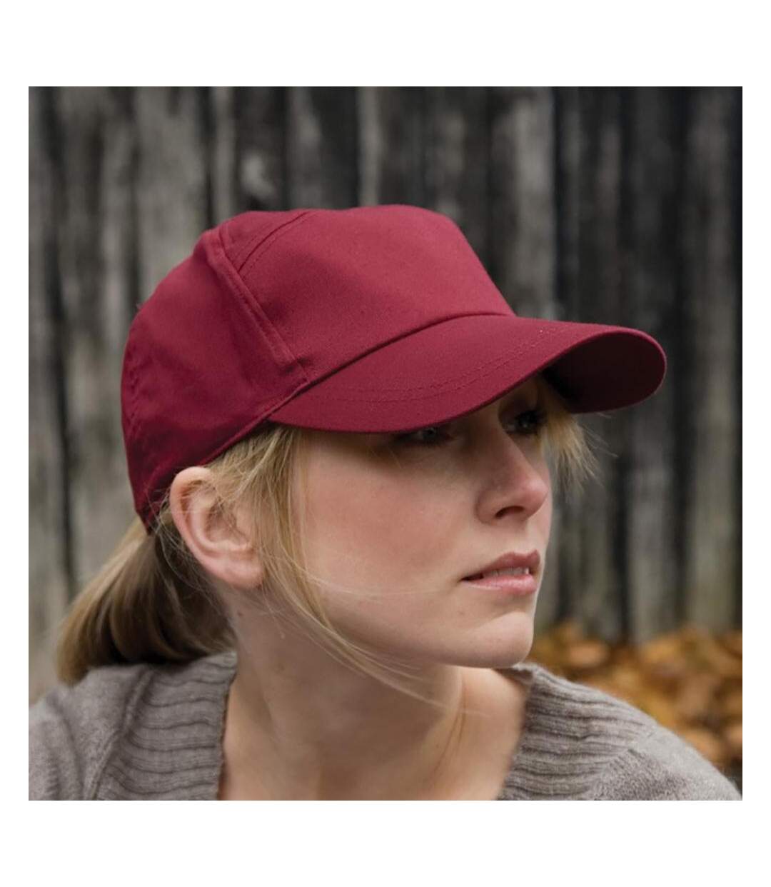 Casquette Unie À Sept Panneaux Mixte Bordeaux Result-1