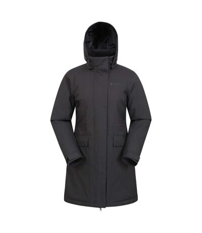 Womens/ladies rain on waterproof padded jacket black Mountain Warehouse