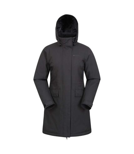 Womens/ladies rain on waterproof padded jacket black Mountain Warehouse