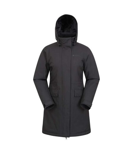 Womens/ladies rain on waterproof padded jacket black Mountain Warehouse