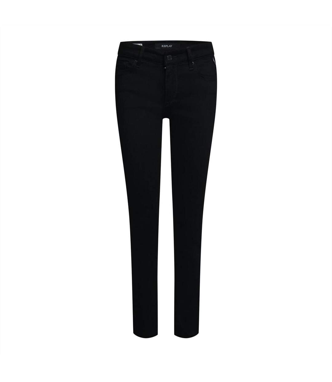 Womens/ladies New Luz Plain Skinny Jeans Black Replay-1
