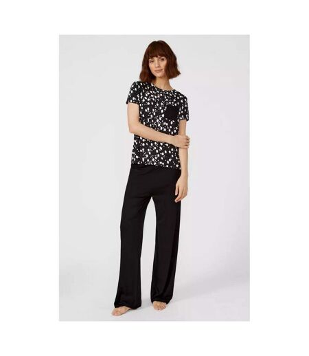 Debenhams Womens/Ladies Printed Pajama Top (White/Black) - UTDH5435