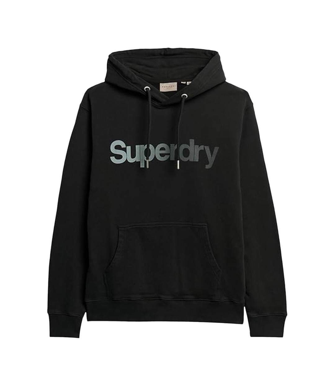 Sweat à capuche noir femme superdry tonal core - l-1