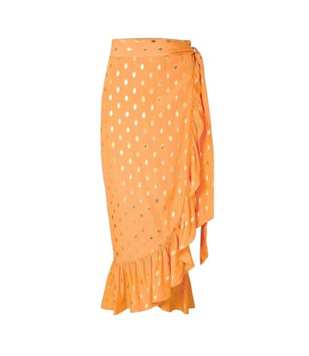 Womens/ladies Polka Dot Midi Skirt Peach Never Fully Dressed