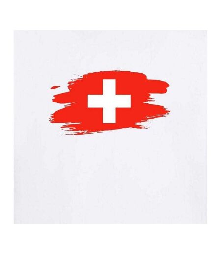 Unisex Adult Switzerland Flag T-shirt White AWD