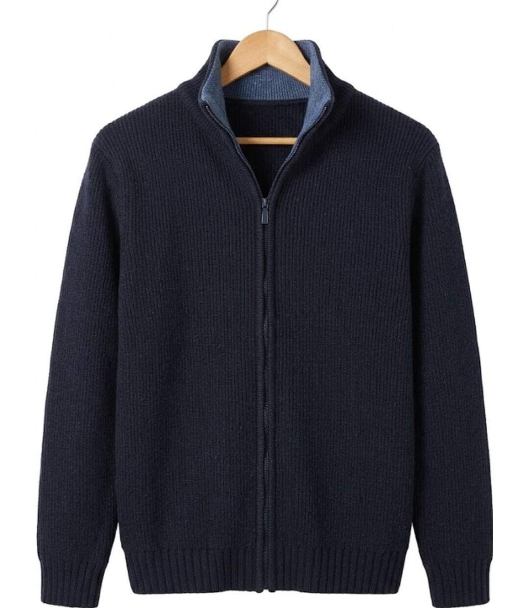 CHALLENGER CELTIC1 — Gilet cardigan zippé bleu marine : la chaleur naturelle de la laine-2