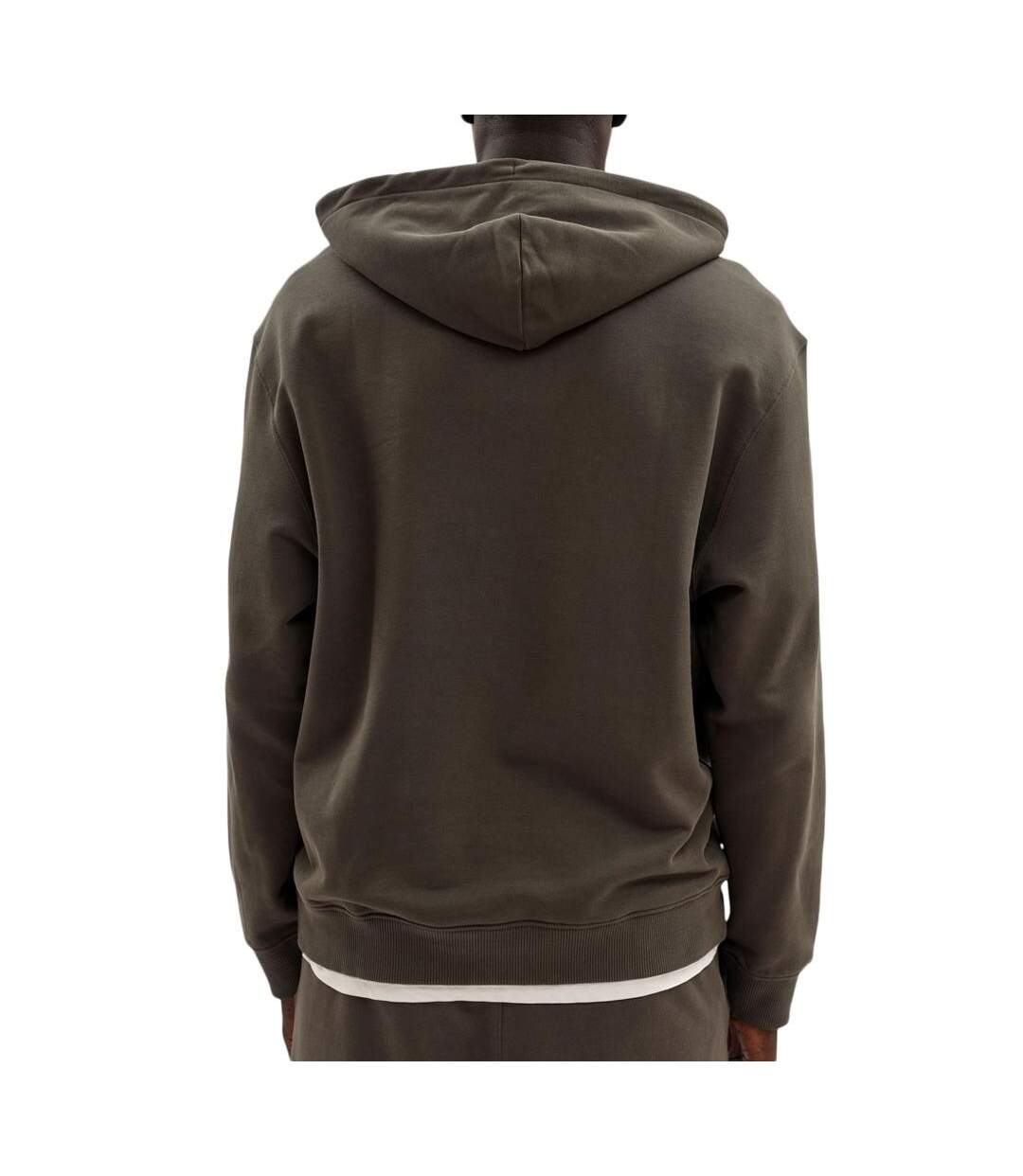 Sweat à capuche marron homme calvin klein jeans  350 terry monog-2
