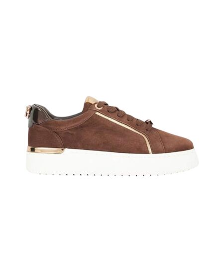 Womens/ladies Emmelino Suede Trainers Brown Dune London