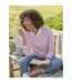Womens/ladies Cashmere V Neck Jumper Ballet Pink WoolOvers-3