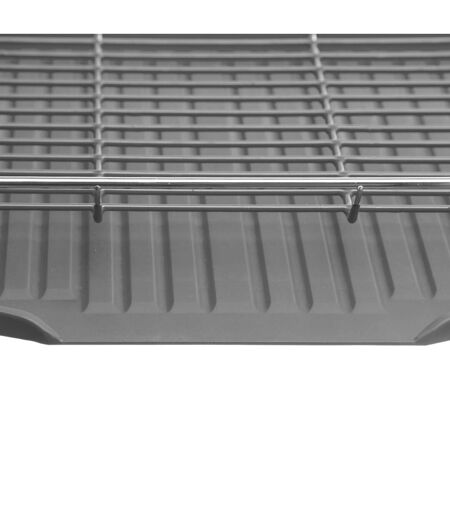 Egouttoir 2 niveaux en métal et polypropylène - Gris