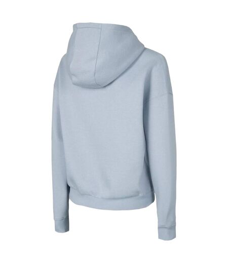 Sweat À Capuche Motif/style Uni Femme Bleu 4F