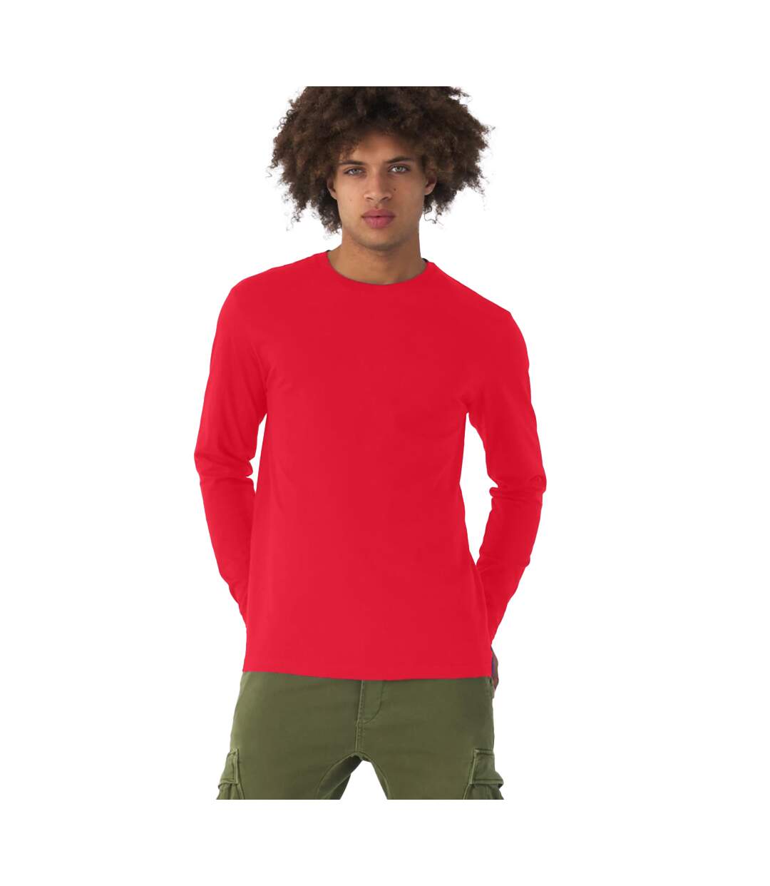 T-shirt Manches Longues #e190 Homme Rouge B&C-1