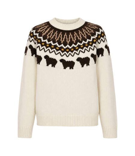 Sweat Manches Longues Motif/style Festif Femme Blanc Cassé Hunter