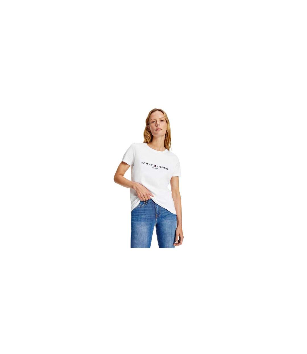 T-shirt Motif/style Logo Essential Femme Blanc Tommy Hilfiger-1