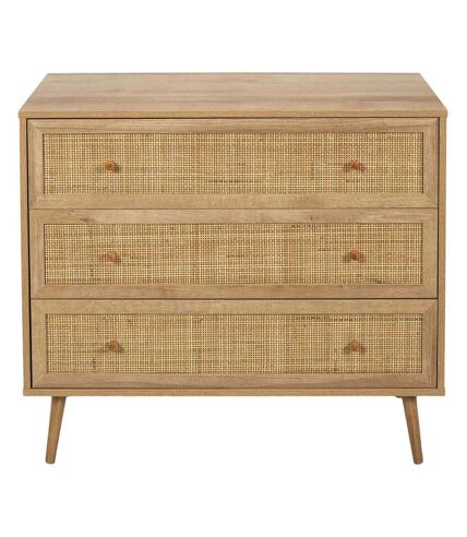 Commode cannage et bois 3 tiroirs Bali