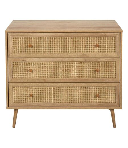 Commode cannage et bois 3 tiroirs Bali