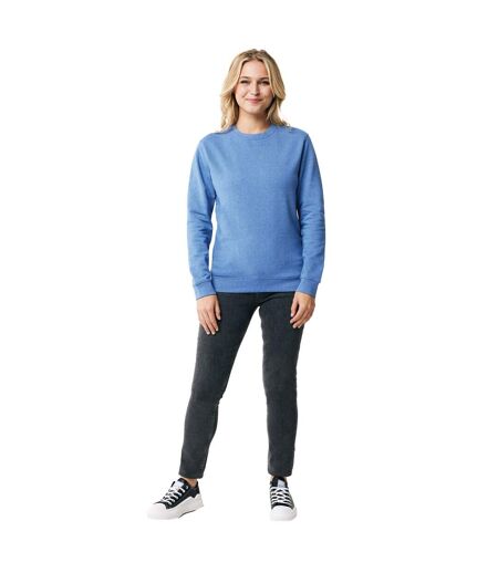 Unisex adult denali recycled cotton undyed sweatshirt heather blue Iqoniq