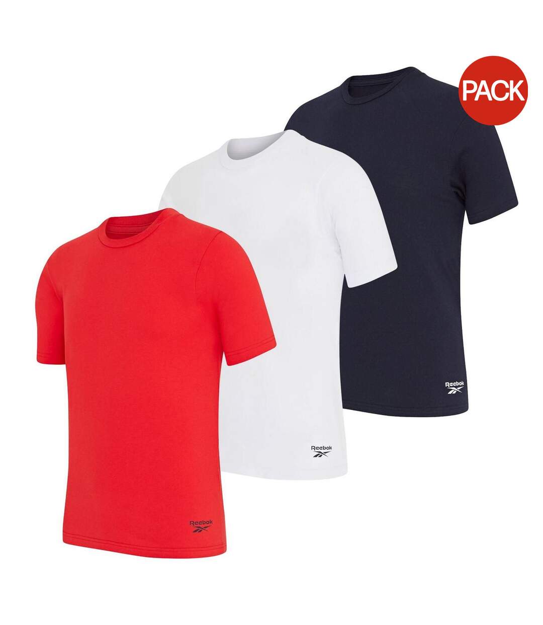 Lot De 3  T-shirts Santo Homme Rouge Blanc Bleu Marine Reebok-1