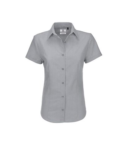 B&C Ladies Oxford Short Sleeve Shirt / Ladies Shirts (Silver Moon) - UTBC116