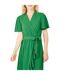 Womens/ladies Flutter Wrap Dress Bright Green Mela London-4