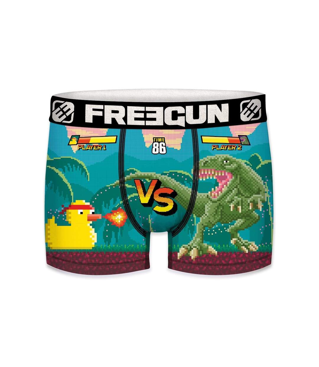 Boxer homme Geek Gaming Duck VS Dino Freegun-1