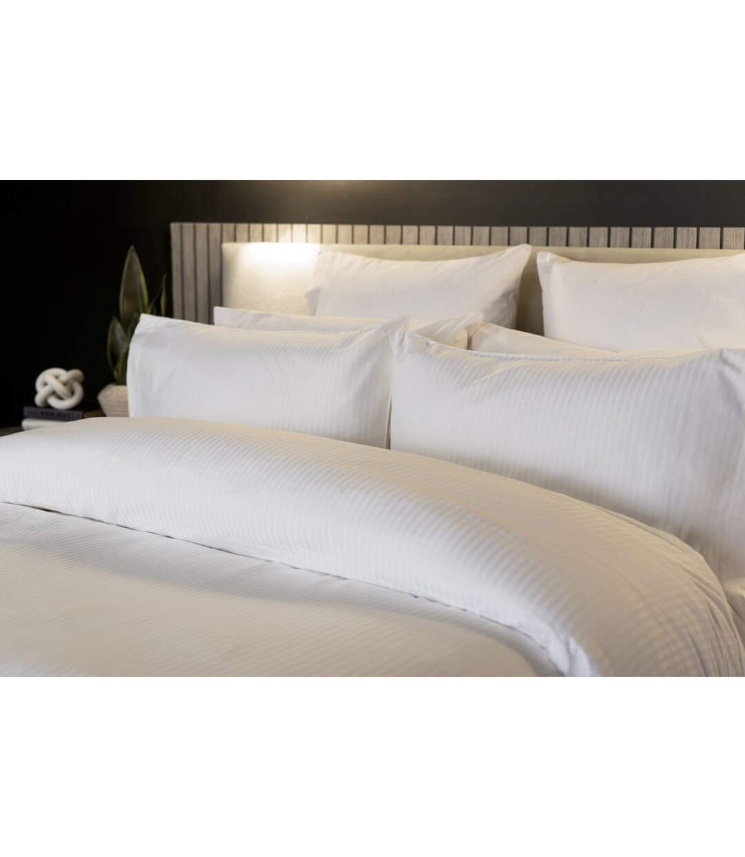 Hotel soho pinstripe duvet cover set white Belledorm-3