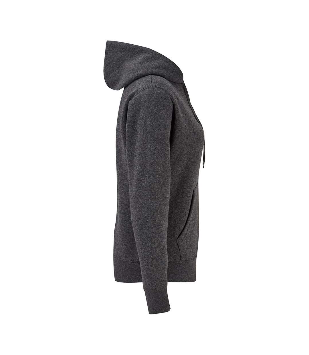 Sweat À Capuche Classic Femme Gris Foncé Chiné Fruit Of The Loom-3