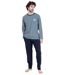 Pyjama long homme Rayures Aventure Athena-5