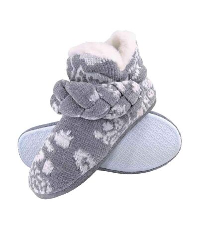 Ladies Knitted Warm Fleece Plush Slipper Boots