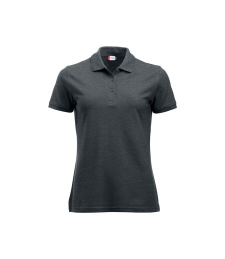 Womens/ladies Manhattan Melange Polo Shirt Anthracite Melange Clique