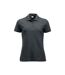 Womens/ladies Manhattan Melange Polo Shirt Anthracite Melange Clique-1