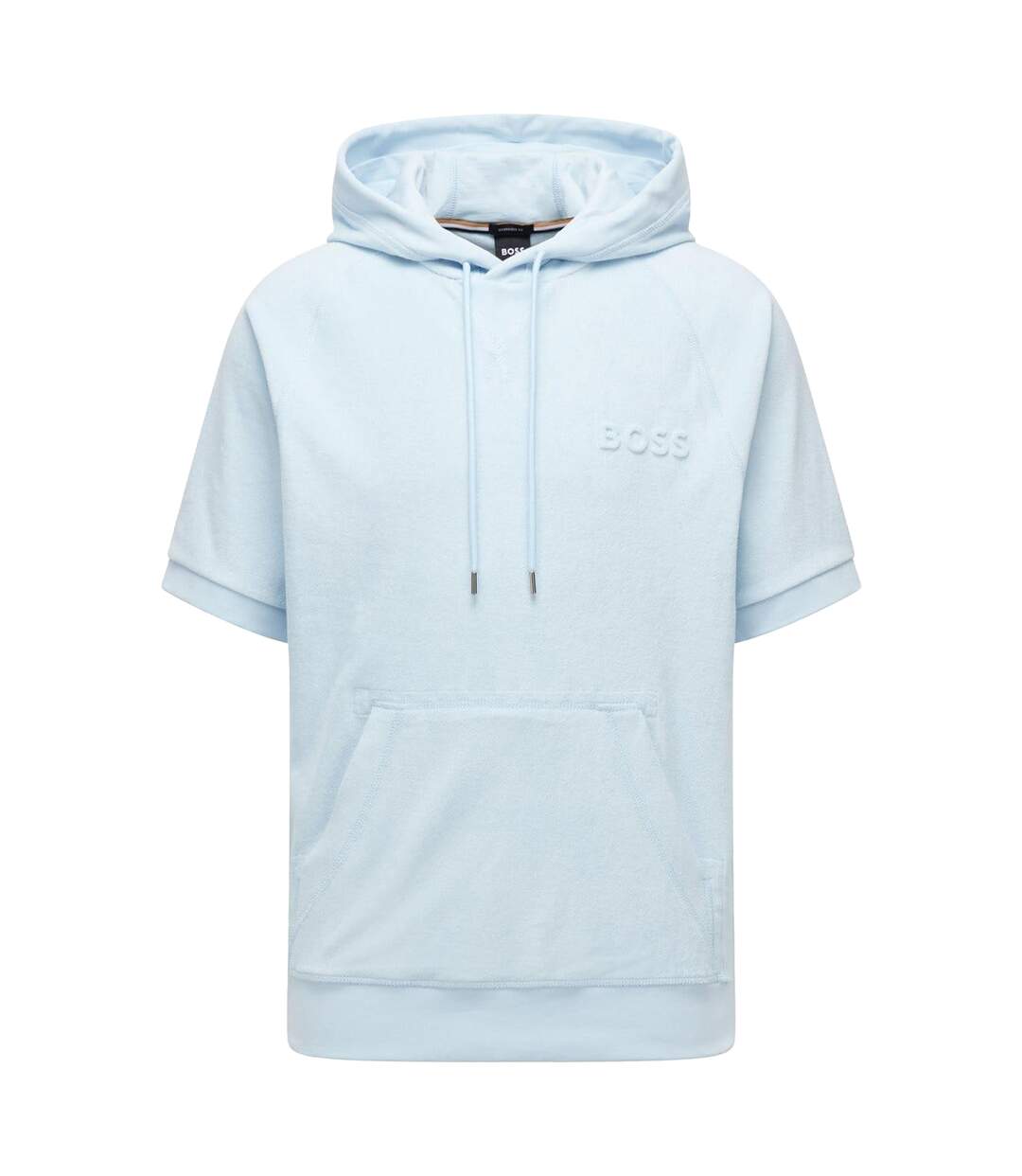 Mens Sealy 09 Hooded Short-sleeved Sweatshirt Light Blue Boss-1