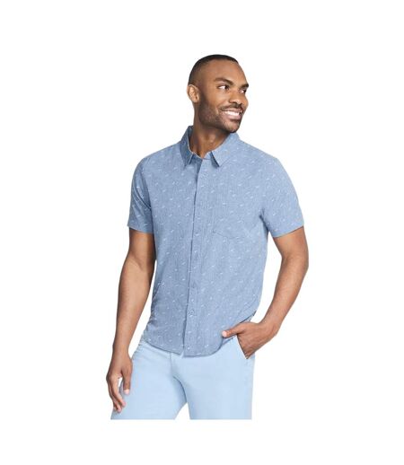 Mens Go Walk Air Printed Short-sleeved Shirt Denim Skechers