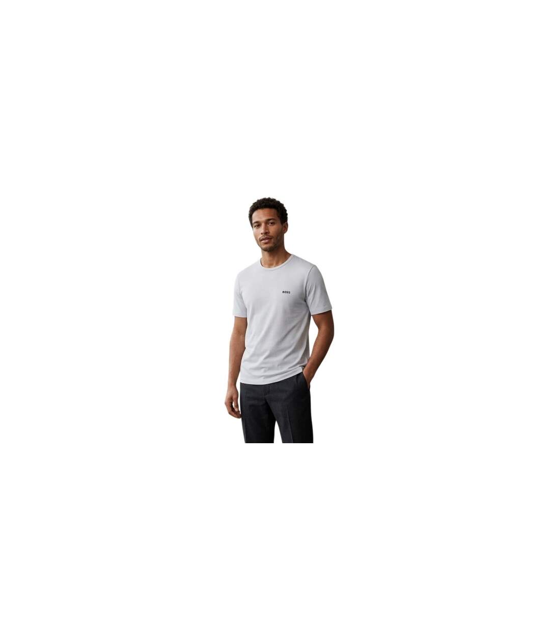 Lot De 3  T-shirts Motif/style Logo Brodé Homme Blanc Marron Noir Boss-1