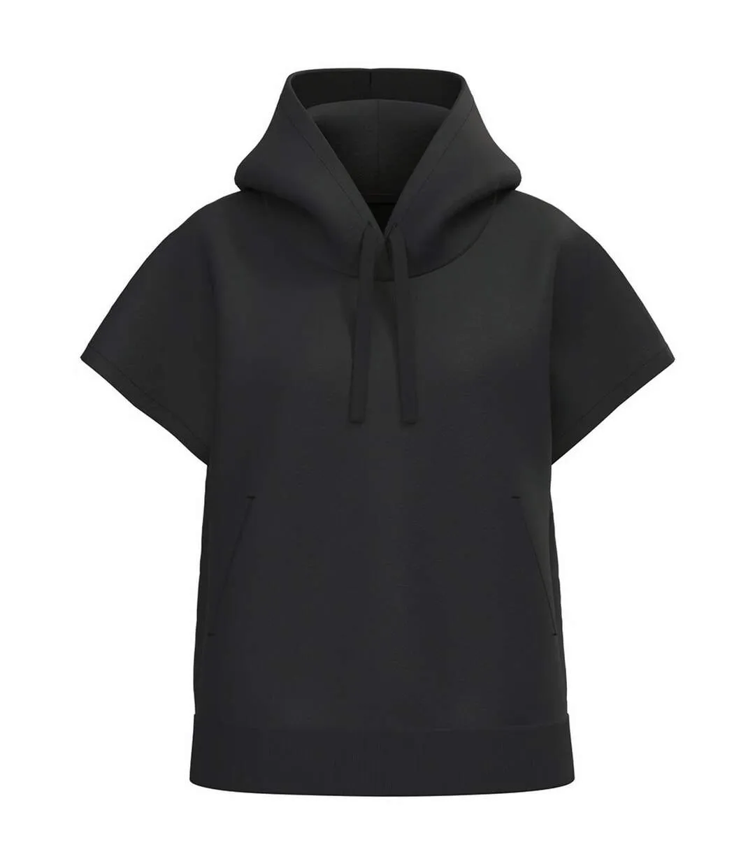 Womens/ladies French Terry Short-sleeved Hoodie Black Native Spirit-1
