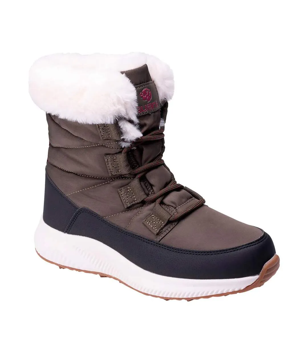 Womens/ladies Berra Waterproof Mid Cut Snow Boots Olive Anthracite Red Iguana-1