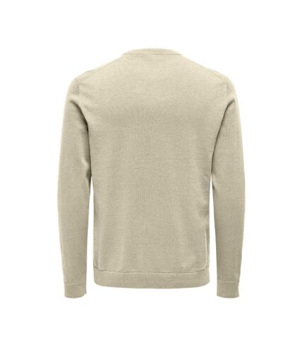 Pull Beige Homme Only & Sons 12Solid - L