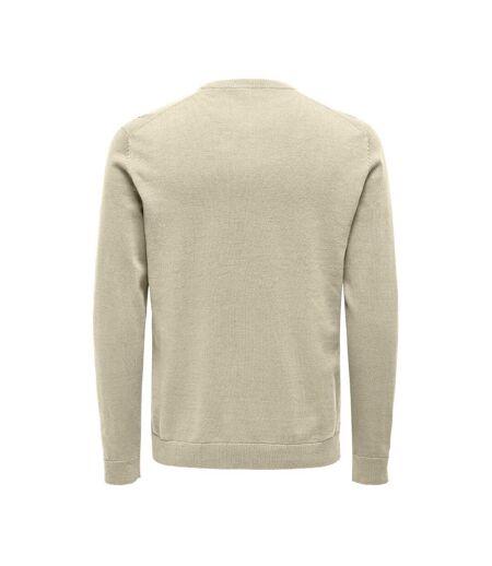 Pull Beige Homme Only & Sons 12Solid - L